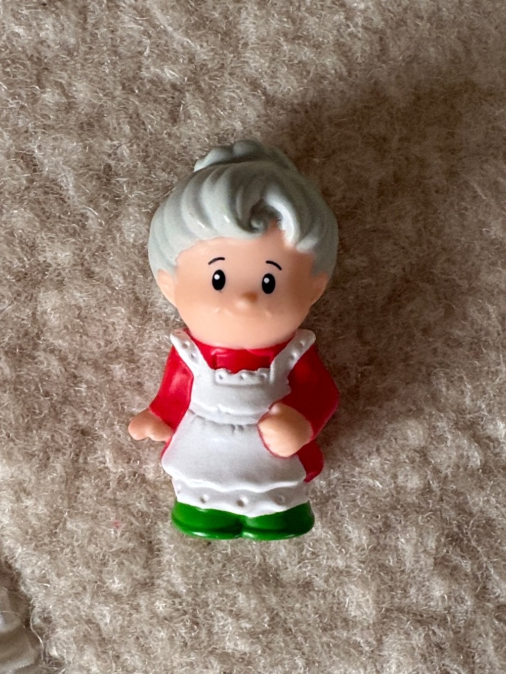 Fisher-Price Mrs. Claus Replacement Figure Toy in Red Dress with White Apron